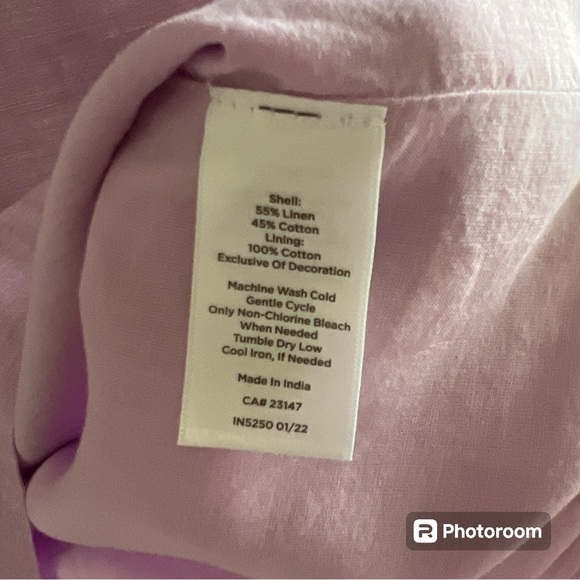 EUC Talbots linen embroidered shift dress in lilac - Picture 6 of 6